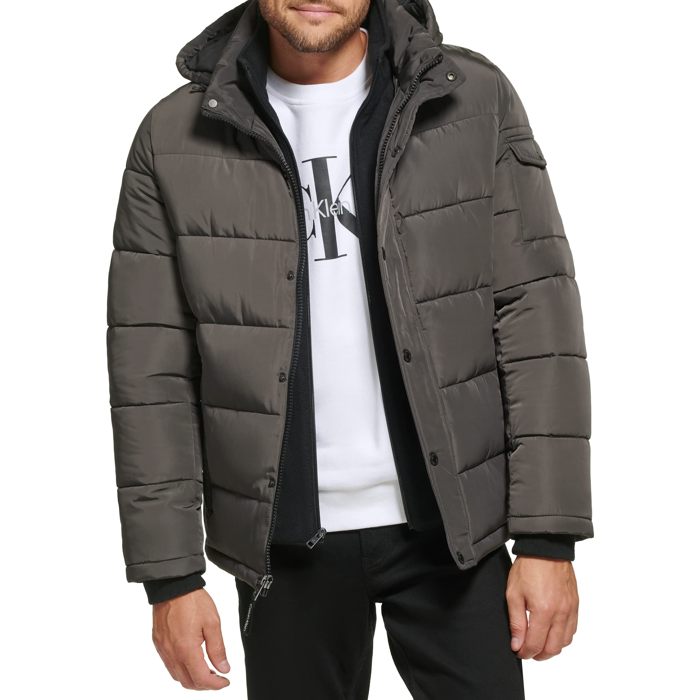 Calvin Klein Men's Snap Front Puffer Jacket